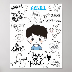 AFIRMAÇÕES CRIANÇAS PERSONALIZADAS POSTER