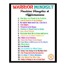 Afirmações do Office Poster - Warrior Mindset