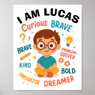 AFIRMAÇÕES POSTER PERSONALIZADAS PARA RAPAZES