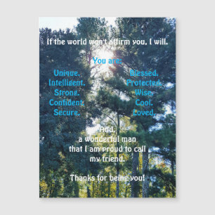 Afirmar e incentivar Cartão de Saudação Magnét