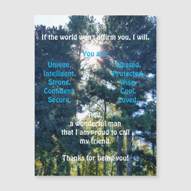 Afirmar e incentivar Cartão de Saudação Magnética (Frente)