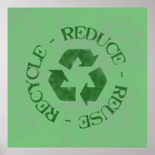 Afligido reduza o poster do reciclar reusar