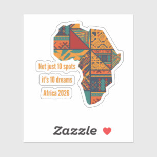 África 10 Sonhos 2026 Adesivo Personalizado de Fut