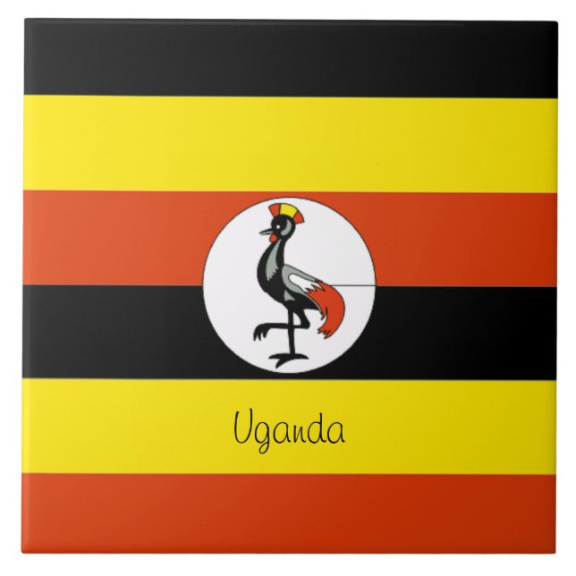 África: Bandeira do Uganda (Frente)