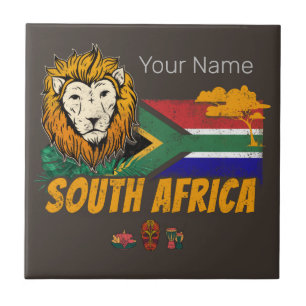 África do Sul Vintage Lion Flag Safari Souvenir
