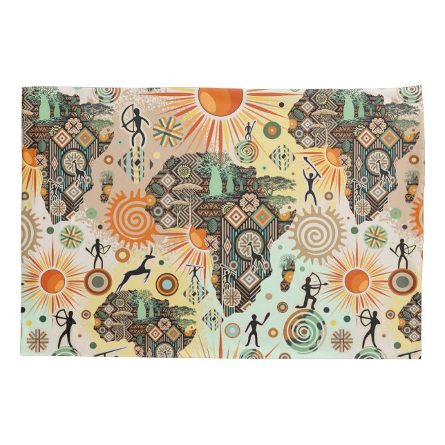 Africa Map Decorative Tribal Elements Pattern (Verso)