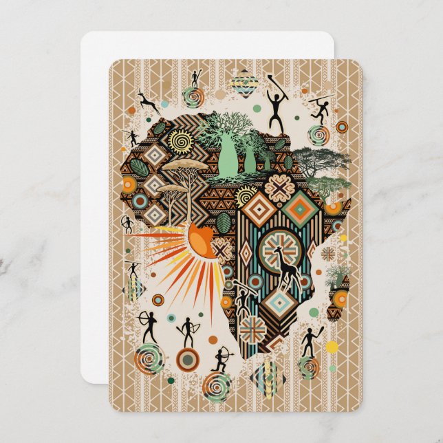 África Mapeia Elemento Tribal Decorativo Padrão (Frente/Verso)