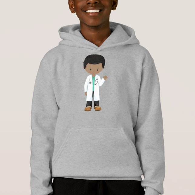 African American Boy, Doctor, Lab Casaco, Medicina (Frente)