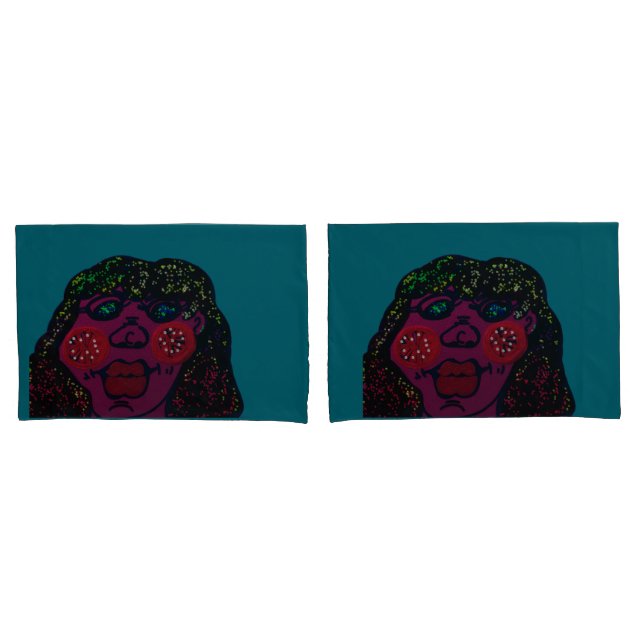 African-American Cartoon Character Pillowcases (Frente - conjunto)