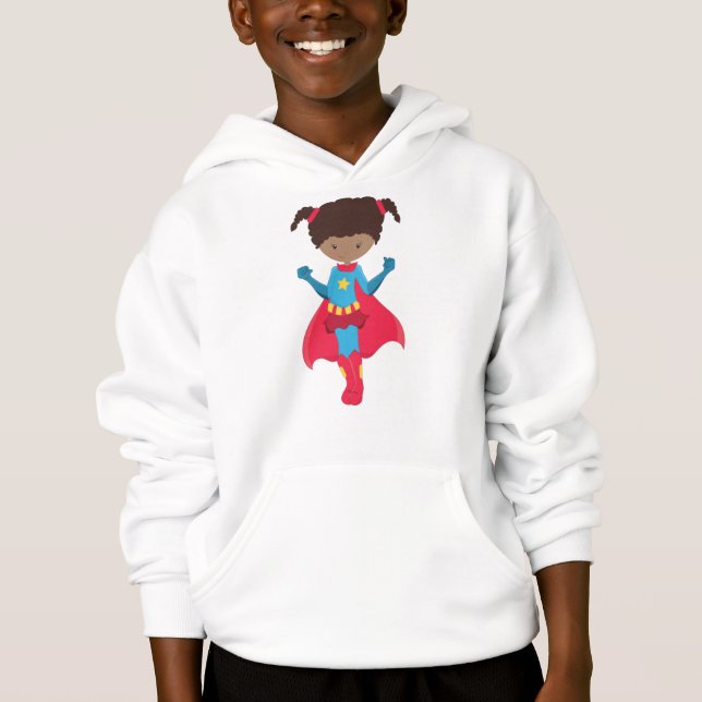 African American Girl, Super Herói Girl, Red Cape (Frente)