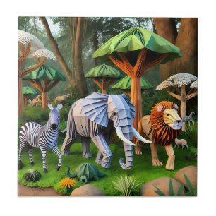  African animals in origame