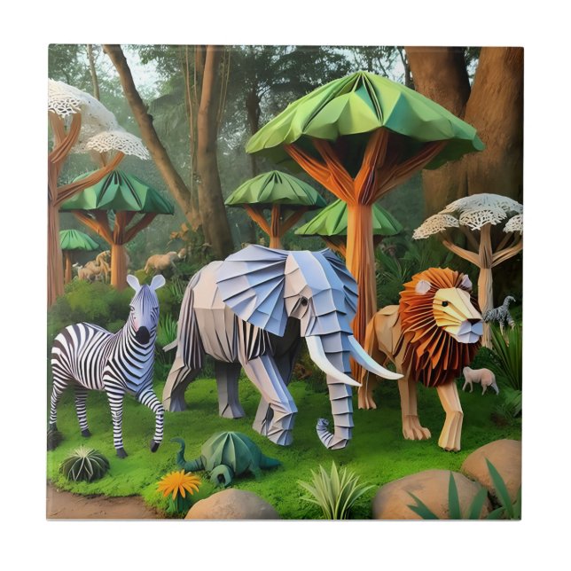  African animals in origame (Frente)