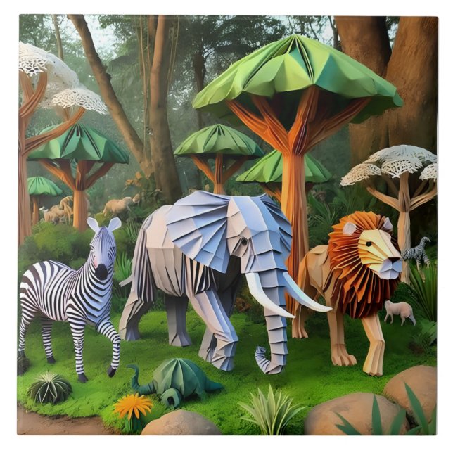  African animals in origame (Frente)