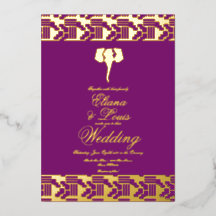 African Gold Elefante Marcando Casamento Prensado 