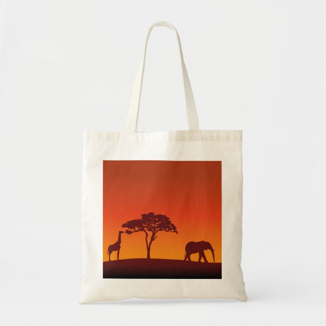 African Safari Silhouette - Bolsa de Orçamento (Frente)