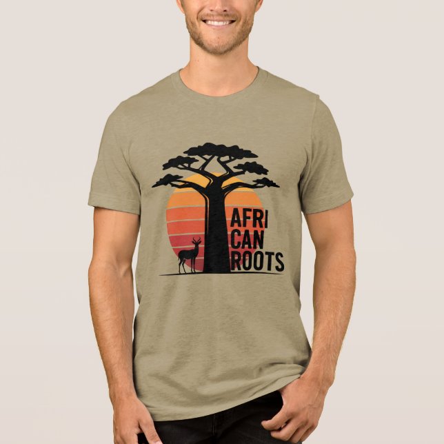 African Streetwear Baobab Tree & Gazelle Graphic (Frente)