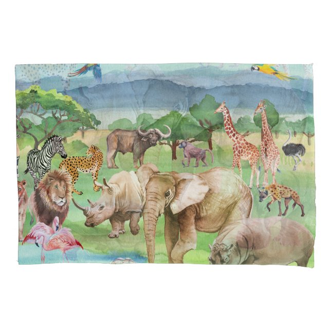 African Wildlife: Savannah Watercolor Wallpaper. (Frente)