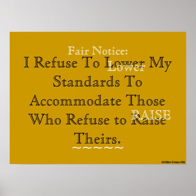 AfriMex Urbano Motto "Eu Recuso..." Pôster (Frente)