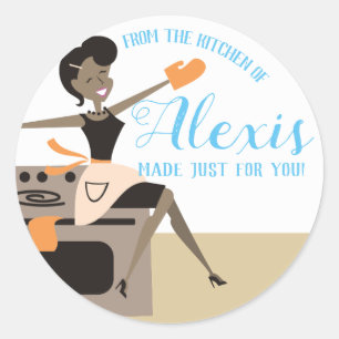 Afro-americano da cozinha dos adesivos