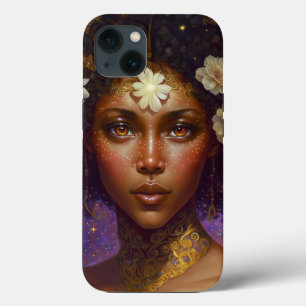 Afro-Americano Deusa Negra Rainha Fantasia Art C