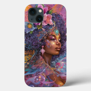 Afro-Americano Deusa Negra Rainha Fantasia Art C