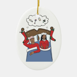 Afro-americano do ornamento do Natal da gravidez