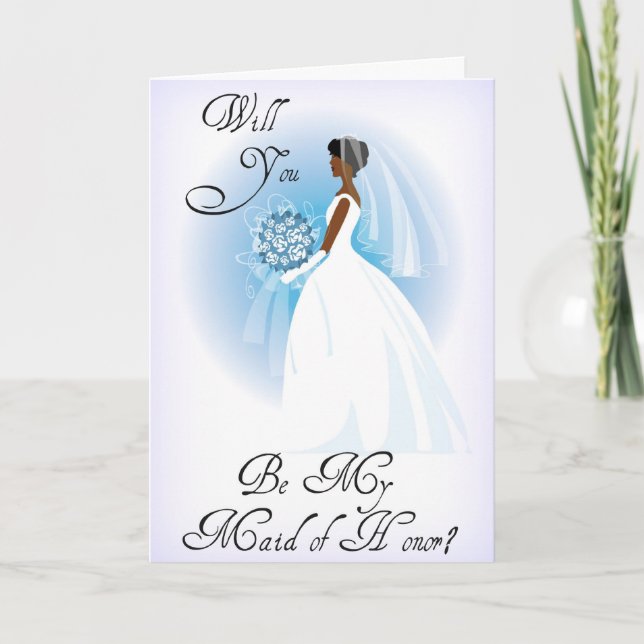 Afro-Americano Seja Meu Convite Madrinha de casame (Frente)