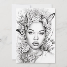 Afro Butterfly Beauty | Colore seu próprio cartão