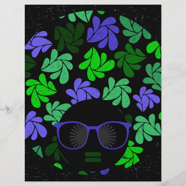 Afro Diva Verde & Azul (Frente)