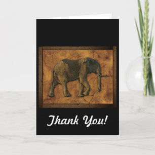 Afro-elefante - Obrigado Cartões e Cartões de No