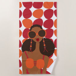 Afro sopra toalha de praia