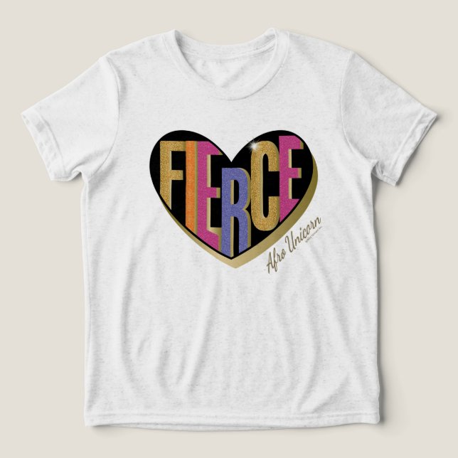 Afro Unicorn Fierce Heart Design (Design frontal)