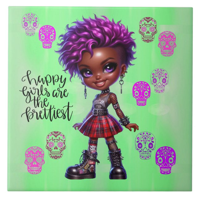 Afropunk Happiest Girls Cerâmica Azulejo (Frente)