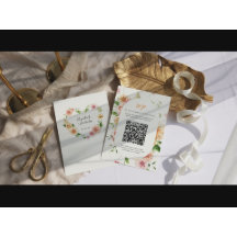 Afterglow Garden Floral Heart Código QR RSVP Casam