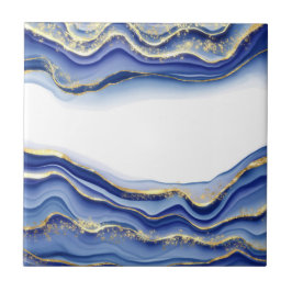 Ágata Azul Ouro Branco Geodo Moderno Tendência