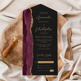 Ágata Burgundy Dourado Script Dark