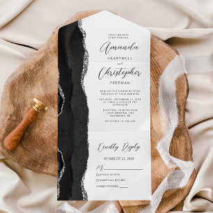 Ágata Casamento Prata Preto