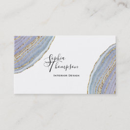 Ágata Dourado moderna de Geode da lavanda - cartão