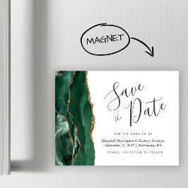 Ágata Esmeralda Verde Magnético Save the Date de C