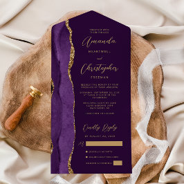 Ágata Roxo Dourado Script Ameixa