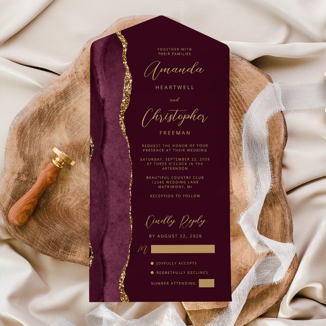 Ágata Script Dourado Borgonha (Criador carregado)