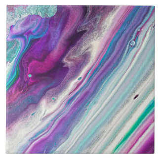 Agate Acrylic Painting Purple & Teal Acrylic Impre
