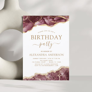 Agate Burgundy Festa de aniversário Qualquer Conv