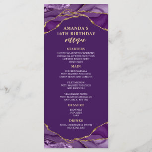 Agate Design Purple e Dourado Menu