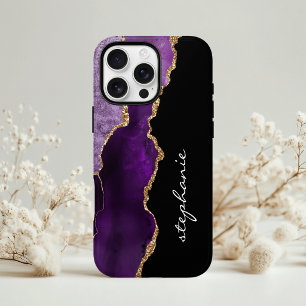 Agate Dourado de Aquarela Roxo Personalizado