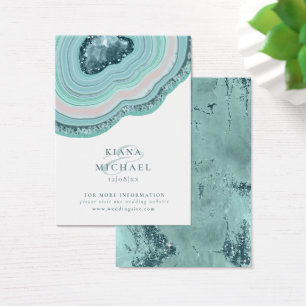 Agate Geode Glitter Wedding Site Teal ID647