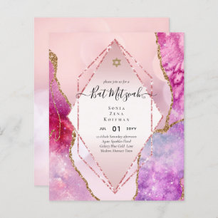 AGATE GLITTER BAT MITZVAH Convite ORÇAMENTO