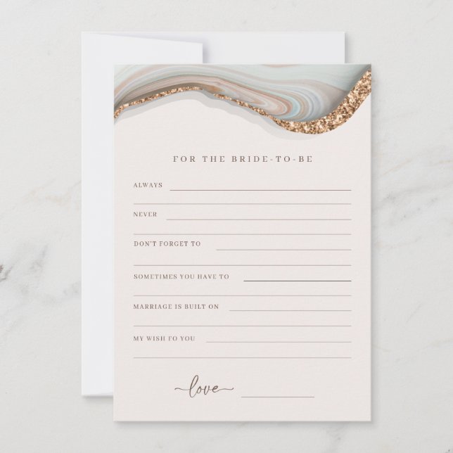 Agate Marble Stone Bride Para Ser Cartão De Aviso (Frente)