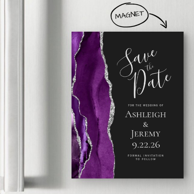 Agate Purple Silver Dark Magnético Salve a Data (Criador carregado)