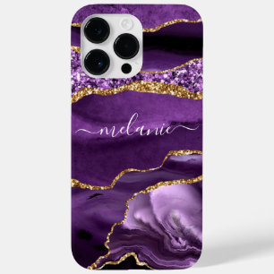 Agate Roxo Violeta Dourada Marble Seu Nome Dotado